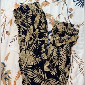 Straight leg pants with drawstring